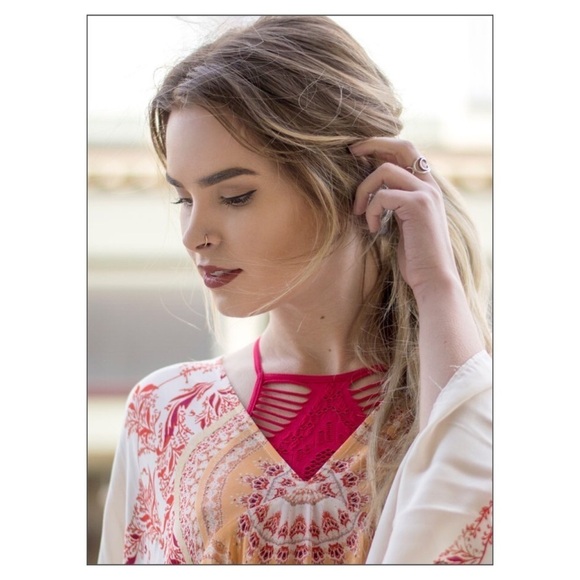 NWOT Free People Sunset Dreams Boho Tunic Blouse - Picture 2 of 8